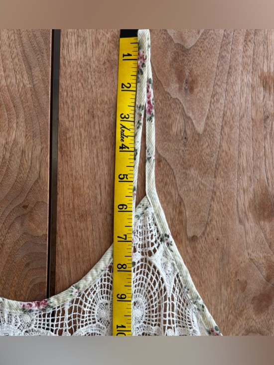 American Vintage Crochet Maxi Slip Dress Women’s Small Cream with Floral trim - Picture 12 of 16